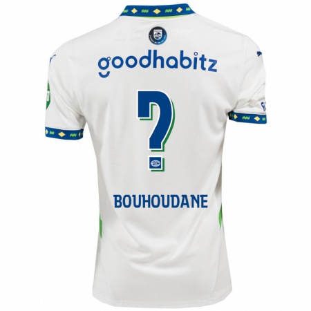 Kandiny Kinder Sami Bouhoudane #0 Weiß Dunkelblau Ausweichtrikot Trikot 2024/25 T-Shirt