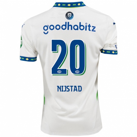 Kandiny Kinder Nina Nijstad #20 Weiß Dunkelblau Ausweichtrikot Trikot 2024/25 T-Shirt