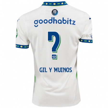 Kandiny Kinder Yaël Gil Y Muiños #0 Weiß Dunkelblau Ausweichtrikot Trikot 2024/25 T-Shirt