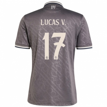 Kandiny Kinder Lucas Vázquez #17 Anthrazit Ausweichtrikot Trikot 2024/25 T-Shirt