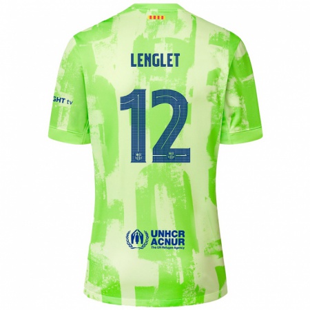 Kandiny Kinder Clément Lenglet #12 Limettengrün Ausweichtrikot Trikot 2024/25 T-Shirt