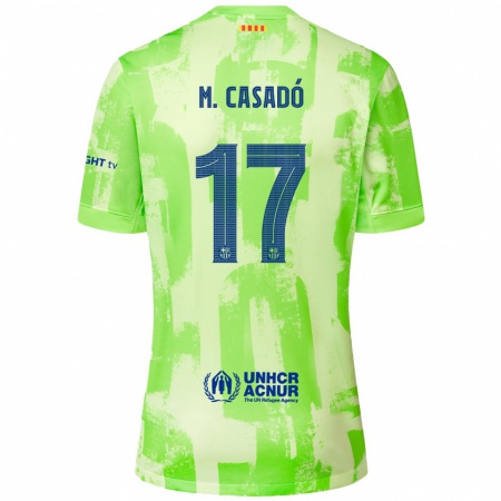 Kandiny Kinder Marc Casadó #17 Limettengrün Ausweichtrikot Trikot 2024/25 T-Shirt