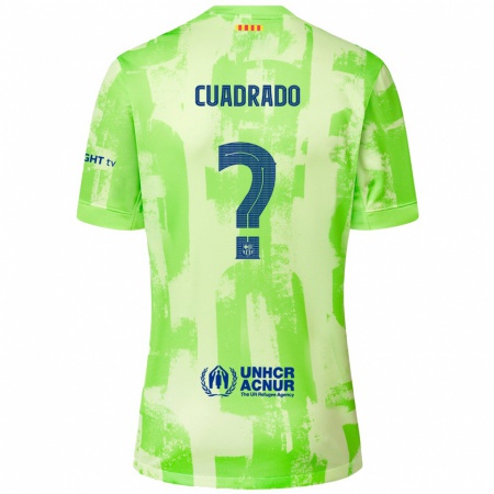 Kandiny Kinder Adrián Cuadrado #0 Limettengrün Ausweichtrikot Trikot 2024/25 T-Shirt