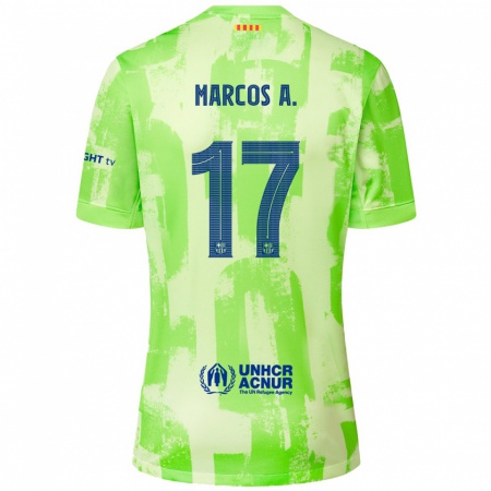 Kandiny Kinder Marcos Alonso #17 Limettengrün Ausweichtrikot Trikot 2024/25 T-Shirt