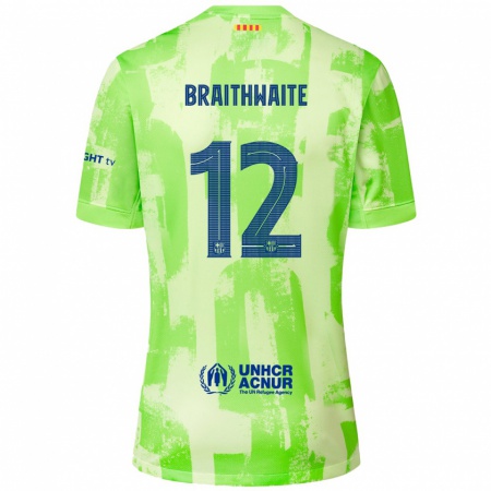 Kandiny Kinder Martin Braithwaite #12 Limettengrün Ausweichtrikot Trikot 2024/25 T-Shirt