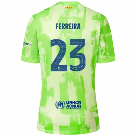 Kandiny Kinder Geyse Ferreira #23 Limettengrün Ausweichtrikot Trikot 2024/25 T-Shirt