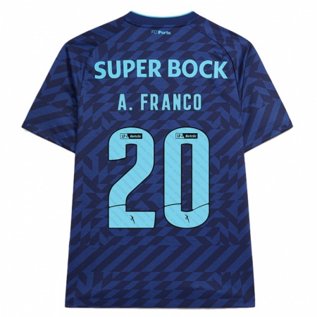 Kandiny Kinder André Franco #20 Marineblau Ausweichtrikot Trikot 2024/25 T-Shirt