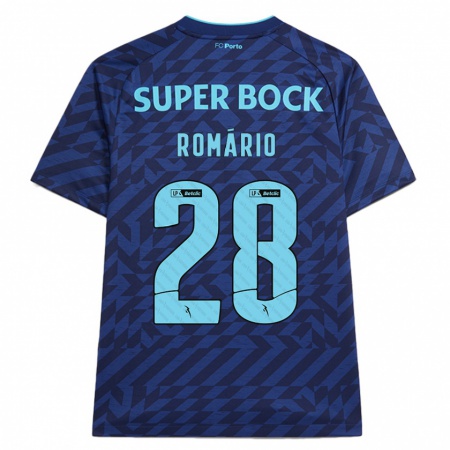 Kandiny Kinder Romário Baró #28 Marineblau Ausweichtrikot Trikot 2024/25 T-Shirt