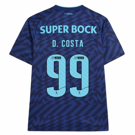 Kandiny Kinder Diogo Costa #99 Marineblau Ausweichtrikot Trikot 2024/25 T-Shirt