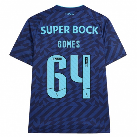 Kandiny Kinder Luís Gomes #64 Marineblau Ausweichtrikot Trikot 2024/25 T-Shirt