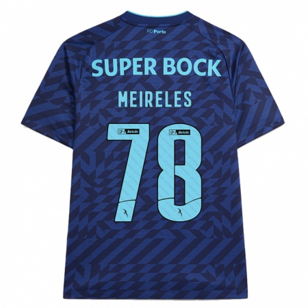 Kandiny Kinder Jorge Meireles #78 Marineblau Ausweichtrikot Trikot 2024/25 T-Shirt