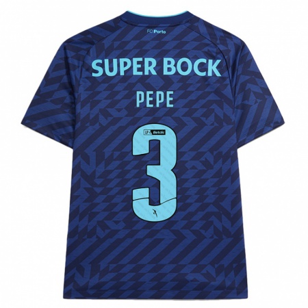 Kandiny Kinder Pepe #3 Marineblau Ausweichtrikot Trikot 2024/25 T-Shirt