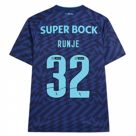 Kandiny Kinder Roko Runje #32 Marineblau Ausweichtrikot Trikot 2024/25 T-Shirt