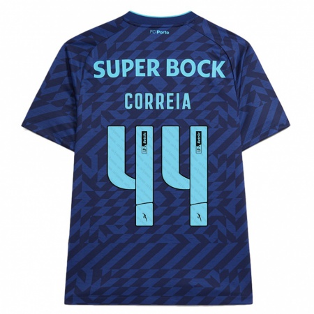 Kandiny Kinder Romain Correia #44 Marineblau Ausweichtrikot Trikot 2024/25 T-Shirt