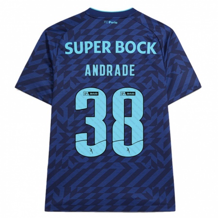 Kandiny Kinder Fernando Andrade #38 Marineblau Ausweichtrikot Trikot 2024/25 T-Shirt