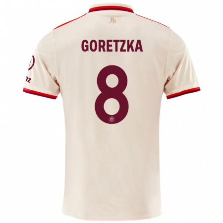 Kandiny Kinder Leon Goretzka #8 Leinen Ausweichtrikot Trikot 2024/25 T-Shirt