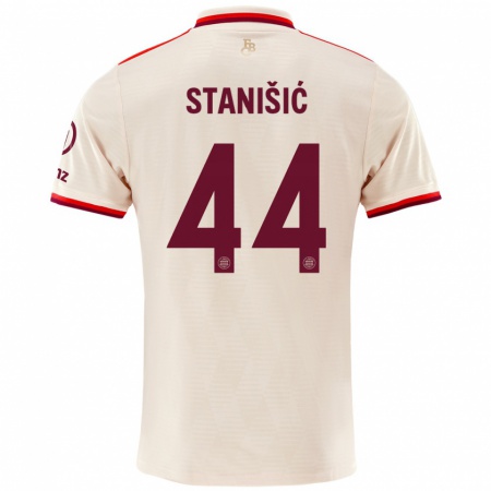 Kandiny Kinder Josip Stanisic #44 Leinen Ausweichtrikot Trikot 2024/25 T-Shirt