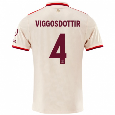 Kandiny Kinder Glódís Perla Viggósdóttir #4 Leinen Ausweichtrikot Trikot 2024/25 T-Shirt