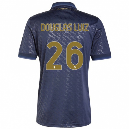 Kandiny Kinder Douglas Luiz #26 Marineblau Ausweichtrikot Trikot 2024/25 T-Shirt