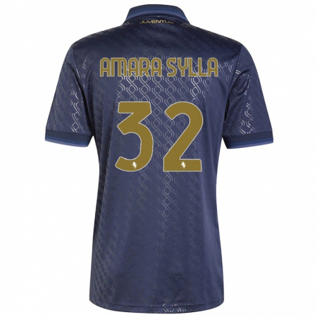 Kandiny Kinder Idris Amara Sylla #32 Marineblau Ausweichtrikot Trikot 2024/25 T-Shirt