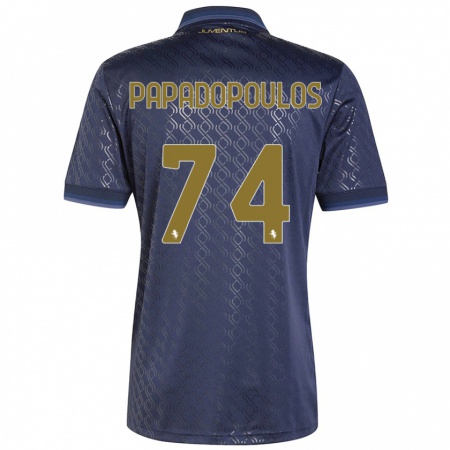 Kandiny Kinder Christos Papadopoulos #74 Marineblau Ausweichtrikot Trikot 2024/25 T-Shirt