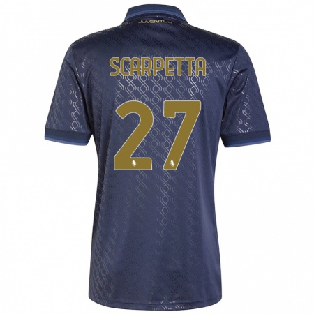 Kandiny Kinder Jacopo Scarpetta #27 Marineblau Ausweichtrikot Trikot 2024/25 T-Shirt