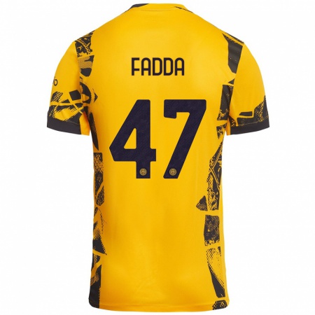 Kandiny Kinder Paola Fadda #47 Gold Schwarz Ausweichtrikot Trikot 2024/25 T-Shirt