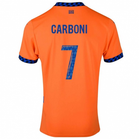 Kandiny Kinder Valentín Carboni #7 Orange Dunkelblau Ausweichtrikot Trikot 2024/25 T-Shirt