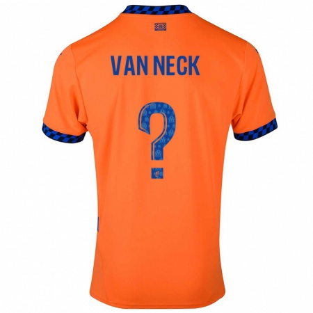 Kandiny Kinder Jelle Van Neck #0 Orange Dunkelblau Ausweichtrikot Trikot 2024/25 T-Shirt