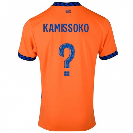 Kandiny Kinder Nouhoum Kamissoko #0 Orange Dunkelblau Ausweichtrikot Trikot 2024/25 T-Shirt