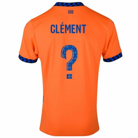 Kandiny Kinder Mathis Clément #0 Orange Dunkelblau Ausweichtrikot Trikot 2024/25 T-Shirt