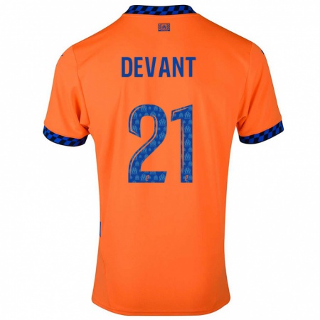 Kandiny Kinder Caroline Devant #21 Orange Dunkelblau Ausweichtrikot Trikot 2024/25 T-Shirt