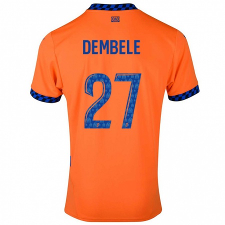 Kandiny Kinder Coumba Dembélé #27 Orange Dunkelblau Ausweichtrikot Trikot 2024/25 T-Shirt