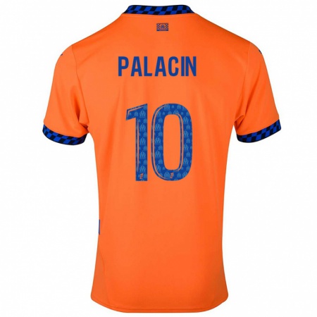 Kandiny Kinder Sara Palacin #10 Orange Dunkelblau Ausweichtrikot Trikot 2024/25 T-Shirt