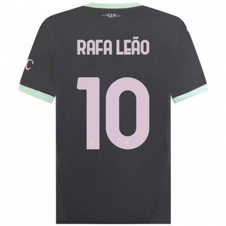 Kandiny Kinder Rafael Leão #10 Grau Ausweichtrikot Trikot 2024/25 T-Shirt