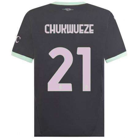 Kandiny Kinder Samuel Chukwueze #21 Grau Ausweichtrikot Trikot 2024/25 T-Shirt