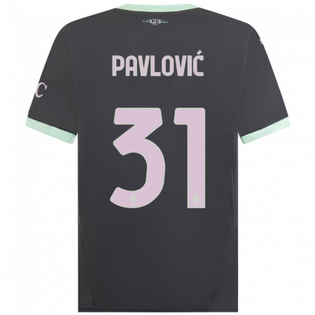 Kandiny Kinder Strahinja Pavlović #31 Grau Ausweichtrikot Trikot 2024/25 T-Shirt