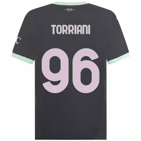 Kandiny Kinder Lorenzo Torriani #96 Grau Ausweichtrikot Trikot 2024/25 T-Shirt