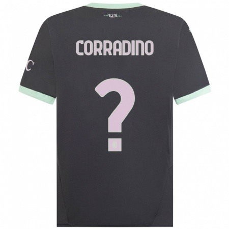 Kandiny Kinder Riccardo Corradino #0 Grau Ausweichtrikot Trikot 2024/25 T-Shirt