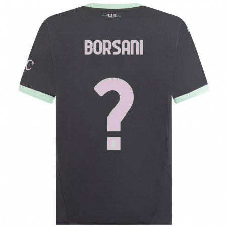 Kandiny Kinder Emanuele Borsani #0 Grau Ausweichtrikot Trikot 2024/25 T-Shirt