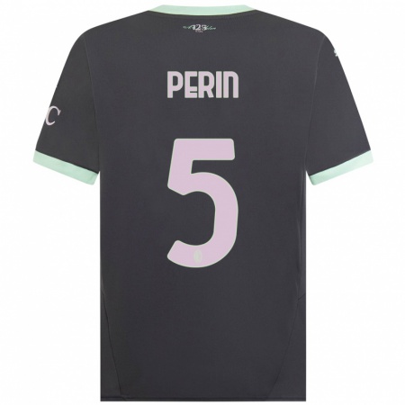 Kandiny Kinder Ernesto Perin #5 Grau Ausweichtrikot Trikot 2024/25 T-Shirt