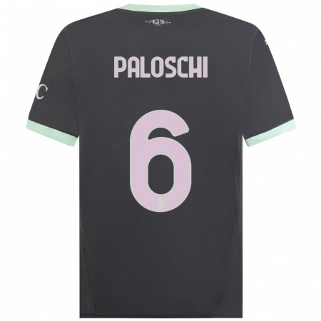 Kandiny Kinder Dorian Paloschi #6 Grau Ausweichtrikot Trikot 2024/25 T-Shirt