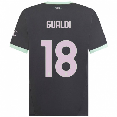 Kandiny Kinder Andrea Gualdi #18 Grau Ausweichtrikot Trikot 2024/25 T-Shirt