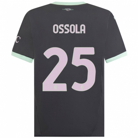 Kandiny Kinder Lorenzo Ossola #25 Grau Ausweichtrikot Trikot 2024/25 T-Shirt