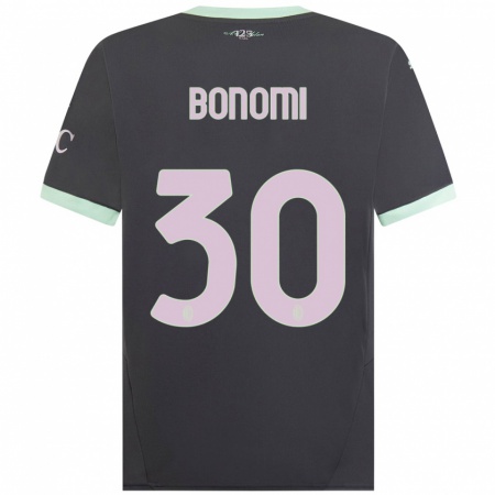 Kandiny Kinder Alessandro Bonomi #30 Grau Ausweichtrikot Trikot 2024/25 T-Shirt