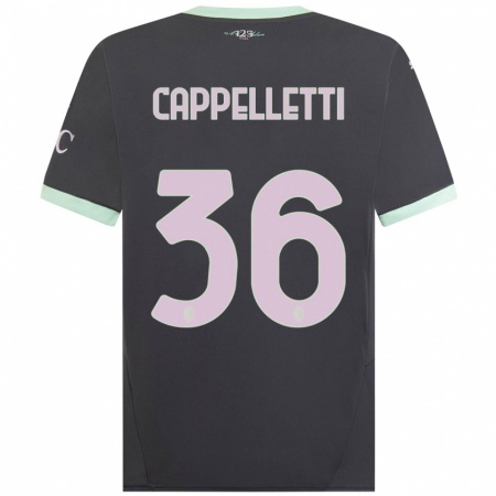 Kandiny Kinder Mattia Cappelletti #36 Grau Ausweichtrikot Trikot 2024/25 T-Shirt