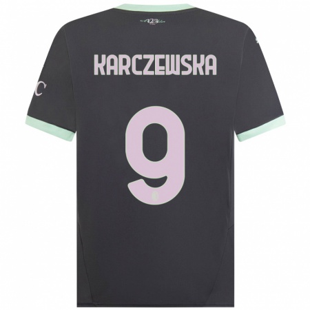 Kandiny Kinder Nikola Karczewska #9 Grau Ausweichtrikot Trikot 2024/25 T-Shirt