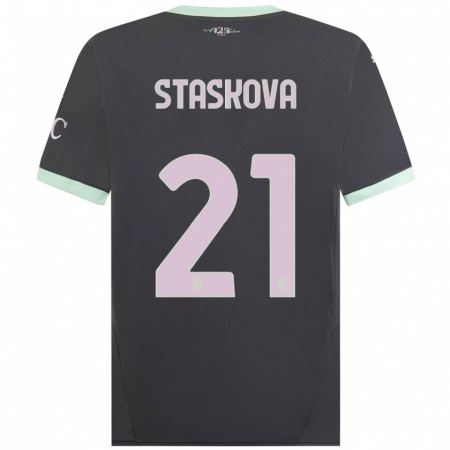 Kandiny Kinder Andrea Stašková #21 Grau Ausweichtrikot Trikot 2024/25 T-Shirt