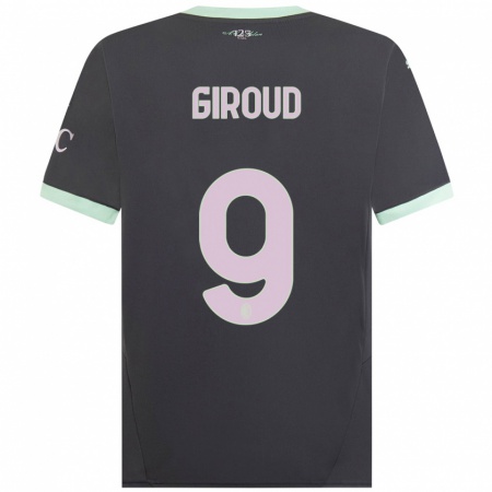 Kandiny Kinder Olivier Giroud #9 Grau Ausweichtrikot Trikot 2024/25 T-Shirt