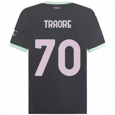 Kandiny Kinder Chaka Traorè #70 Grau Ausweichtrikot Trikot 2024/25 T-Shirt